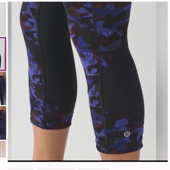 Lululemon Pace Rival Crop Leggings - Hounds Camo Emperor Blue Black Vintage - 4 - Picture 2 of 15